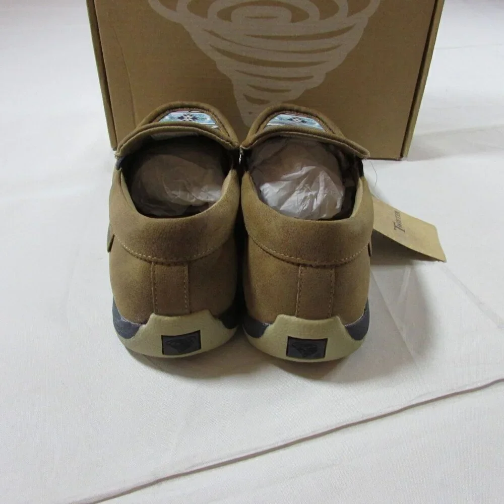 Twister M&F Western Youth Kid's Casual Aztec Moccasin Shoe - Navy/Tan